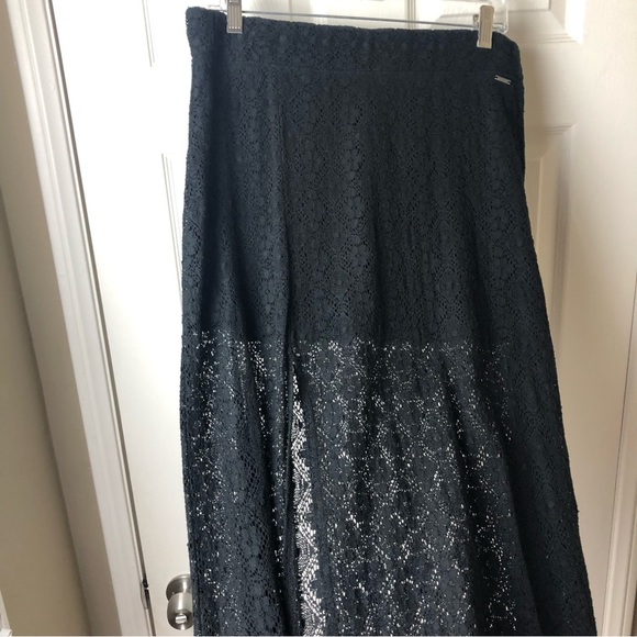 VOLCOM EUC Black Lace Boho Maxi Skirt - Size Large 14 - Picture 6 of 13